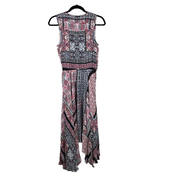 Parker 100% Silk Colorful Floral Patchwork Sleeveless Midi Dress Women's Size XS - Picture 2 of 7